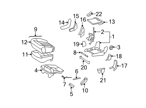 2011 Mercedes-Benz GL550 Seat Cover Diagram for 164-920-74-46-8K55