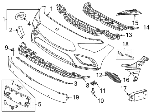2020 Mercedes-Benz CLA250 Bumper & Components - Front Diagram