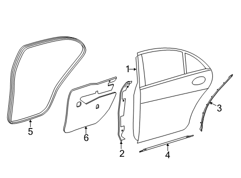 2014 Mercedes-Benz S63 AMG Door & Components Diagram