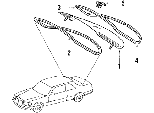 1989 Mercedes-Benz 560SEC Back Glass Diagram