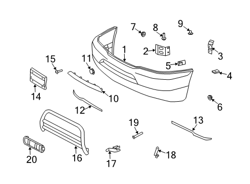 2000 Mercedes-Benz ML430 Bumper & Components - Front Diagram
