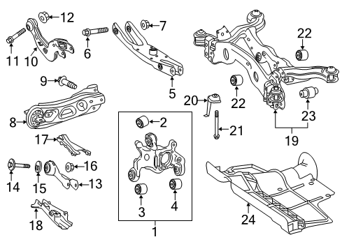 2016 Mercedes-Benz GLA250 Rear Suspension Components Diagram