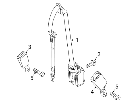 2017 Mercedes-Benz Metris Seat Belt - Body Diagram 2