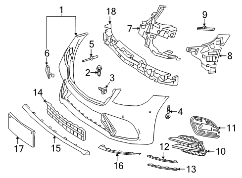 2018 Mercedes-Benz S560 Bumper & Components - Front Diagram