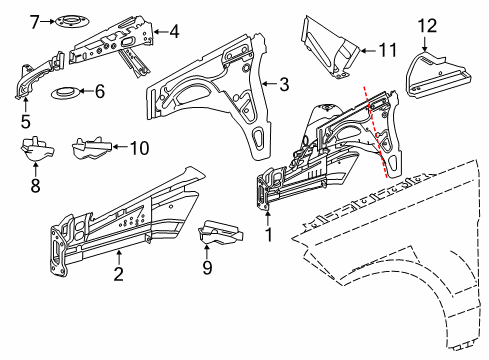 2013 Mercedes-Benz ML350 Inner Components - Fender