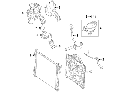 2015 Mercedes-Benz S550 Radiator & Components Diagram