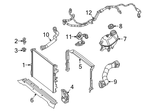 2019 Mercedes-Benz GLC300 Radiator & Components Diagram