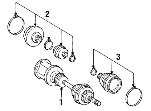 1991 Mercedes-Benz 300E Drive Axles - Front Diagram