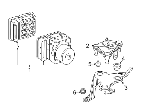 2017 Mercedes-Benz SLC300 ABS Components Diagram