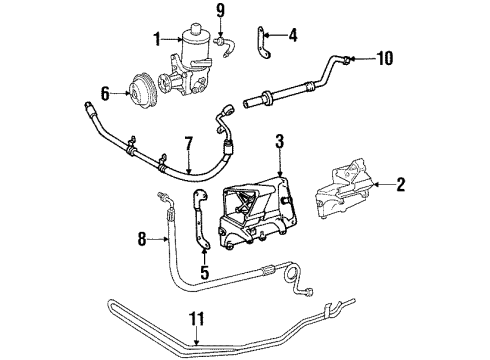 1994 Mercedes-Benz SL320 P/S Pump & Hoses Diagram