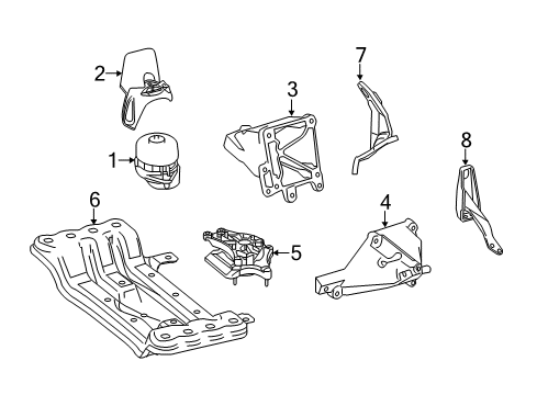 2012 Mercedes-Benz E550 Engine & Trans Mounting Diagram