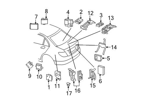 2012 Mercedes-Benz C250 Control Components Diagram