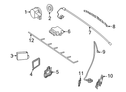 2021 Mercedes-Benz AMG GT Electrical Components - Rear Bumper Diagram