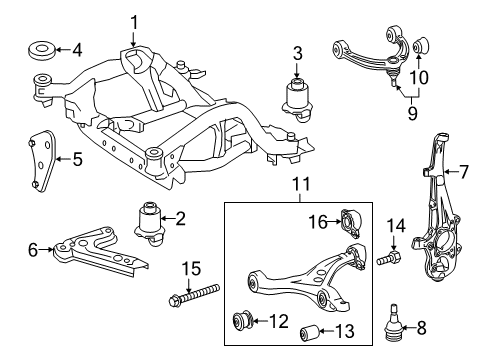 2017 Mercedes-Benz GLE43 AMG Front Suspension Components Diagram