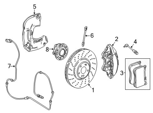 2015 Mercedes-Benz S550 Front Brakes Diagram