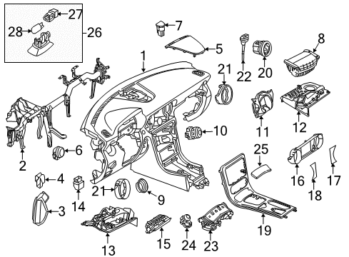 2014 Mercedes-Benz SLK55 AMG Gauges Diagram