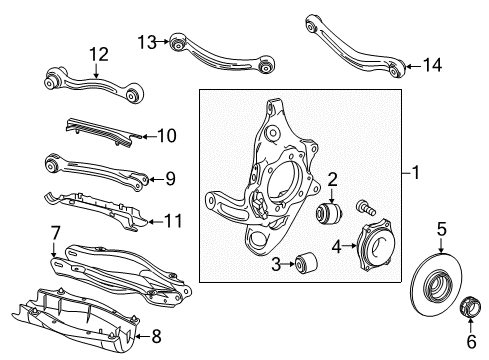 2023 Mercedes-Benz C300 Rear Suspension Components Diagram