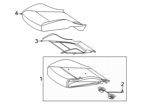 2023 Mercedes-Benz CLS450 Driver Seat Components Diagram