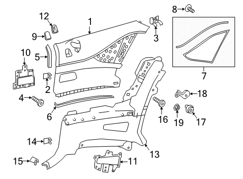 2017 Mercedes-Benz S63 AMG Interior Trim - Quarter Panels Diagram 2