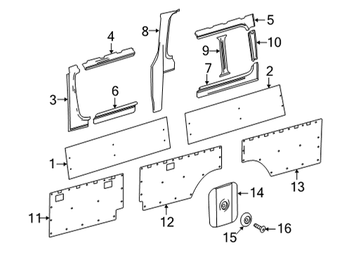2025 Mercedes-Benz Sprinter 3500XD Interior Trim - Side Panel Diagram 7