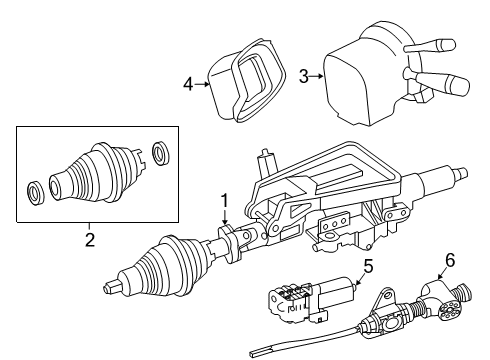 2018 Mercedes-Benz GLC63 AMG Steering Column Assembly Diagram