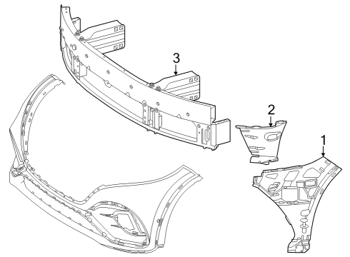 2025 Mercedes-Benz EQS 450+ SUV Bumper & Components - Front Diagram