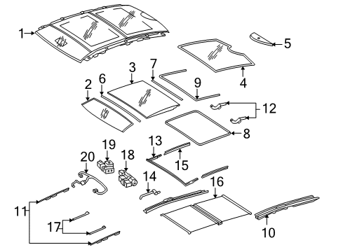 2011 Mercedes-Benz E350 Sunroof Diagram 3