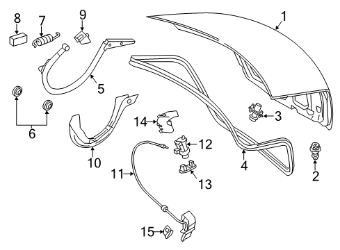 2017 Mercedes-Benz E550 Trunk Lid & Components Diagram