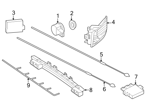 2025 Mercedes-Benz EQE 350+ Electrical Components - Rear Bumper