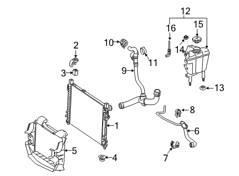 2010 Mercedes-Benz SLK300 Radiator & Components