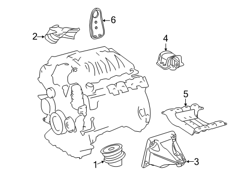 2011 Mercedes-Benz S63 AMG Engine & Trans Mounting Diagram