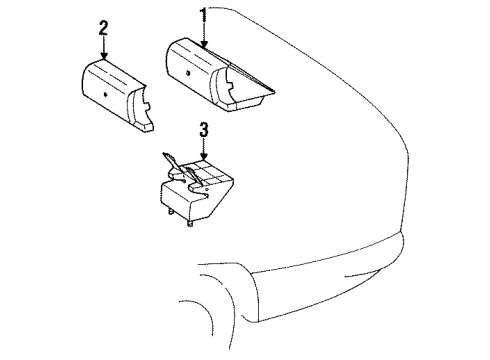 1986 Mercedes-Benz 300E High Mount Lamps Diagram