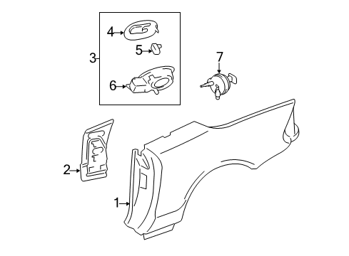 2007 Mercedes-Benz SL600 Quarter Panel & Components Diagram
