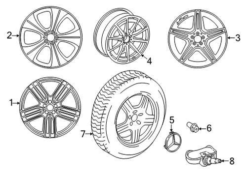 2020 Mercedes-Benz GLS450 Wheels Diagram