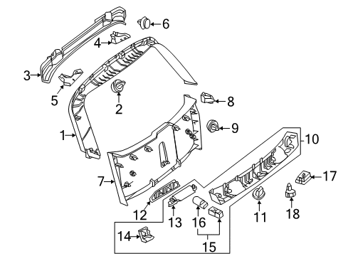2016 Mercedes-Benz E350 Interior Trim - Lift Gate Diagram