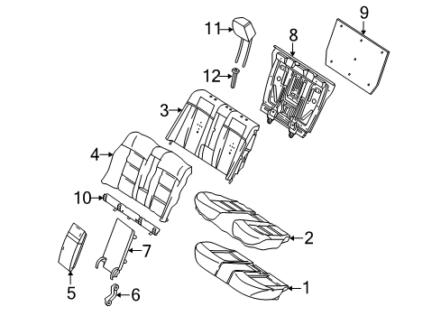 2010 Mercedes-Benz E550 Rear Seat Components Diagram 3