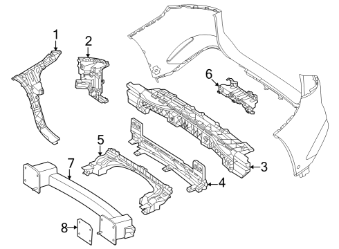 2025 Mercedes-Benz EQS 450 SUV Bumper & Components - Rear