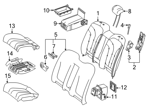 2016 Mercedes-Benz S550 Rear Seat Components Diagram