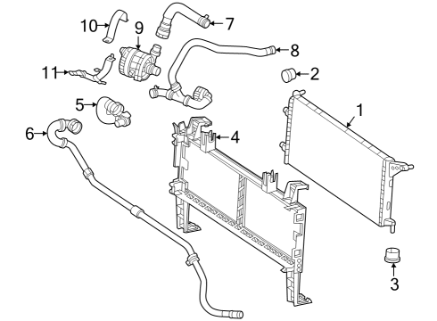 2017 Mercedes-Benz GLE63 AMG S Radiator & Components Diagram 2