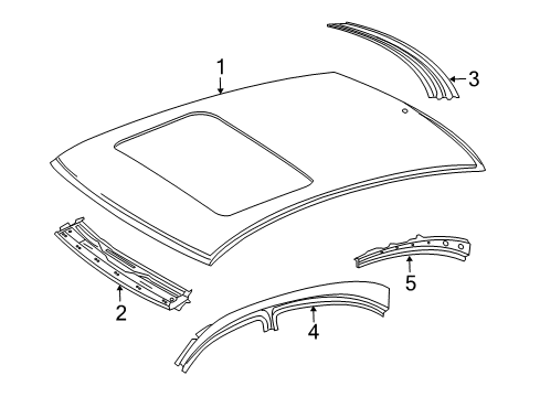 2010 Mercedes-Benz E550 Roof & Components Diagram 2