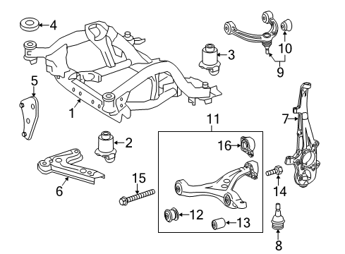 2012 Mercedes-Benz ML63 AMG Front Suspension Components Diagram