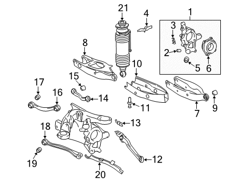 2007 Mercedes-Benz SL550 Rear Suspension Components Diagram