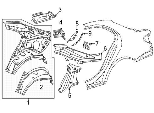 2024 Mercedes-Benz C63 AMG S E Performance Inner Structure - Quarter Panel