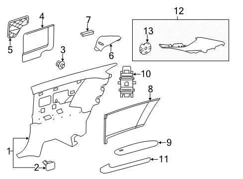 2011 Mercedes-Benz CL600 Interior Trim - Quarter Panels Diagram