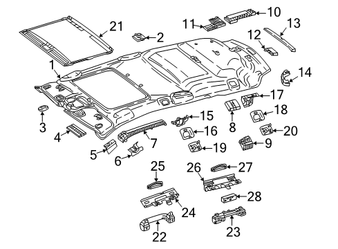 2019 Mercedes-Benz E450 Interior Trim - Roof Diagram