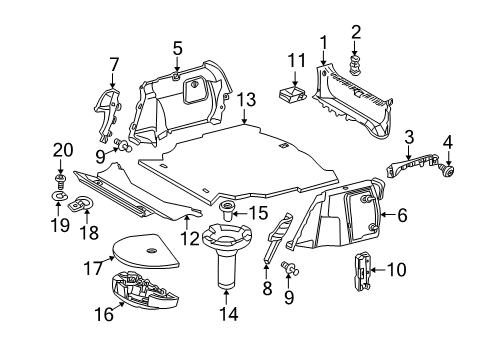 2005 Mercedes-Benz C320 Floor Cover Diagram for 203-693-03-33
