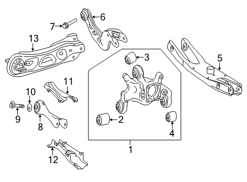 2019 Mercedes-Benz CLA45 AMG Rear Suspension Components Diagram 3