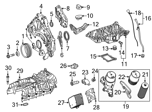 2015 Mercedes-Benz S63 AMG Engine Parts Diagram