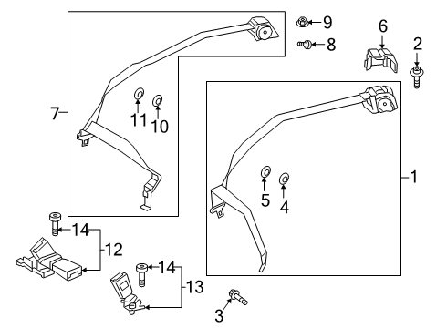 2019 Mercedes-Benz CLS450 Rear Seat Belts Diagram