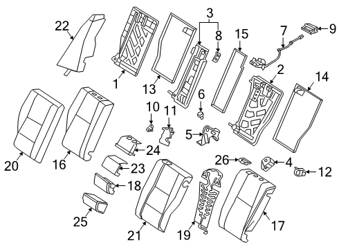 2023 Mercedes-Benz CLS450 Rear Seat Components Diagram 2